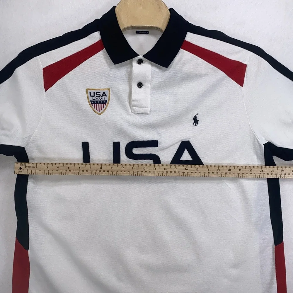 Polo Ralph Lauren USA Short Sleeve Polo Shirt  Men XXL White See Description C12